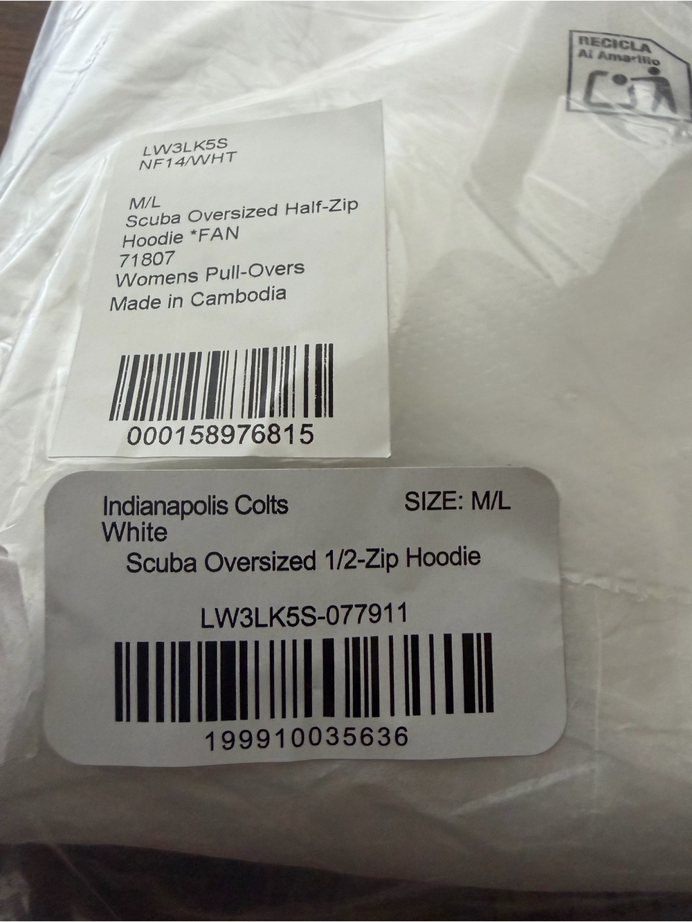 Lululemon x NFL Indianapolis Colts Scuba Oversized Half-Zip Hoodie M/L NWT - Picture 3 of 7